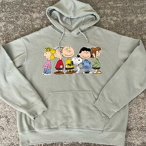 Snoopy peanuts hoodie sweatshirt sage, green #D